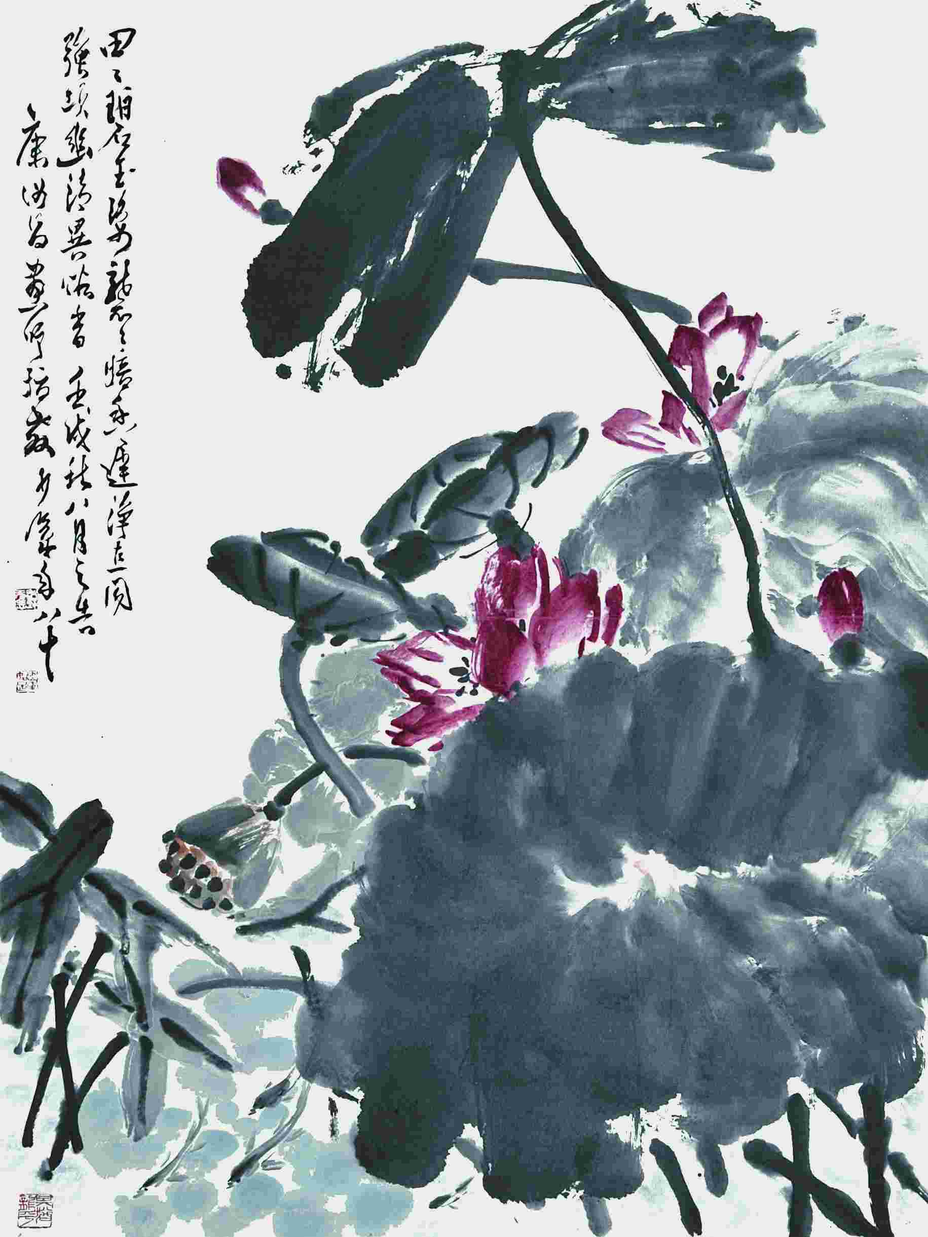 邓少峰 荷塘情趣图 