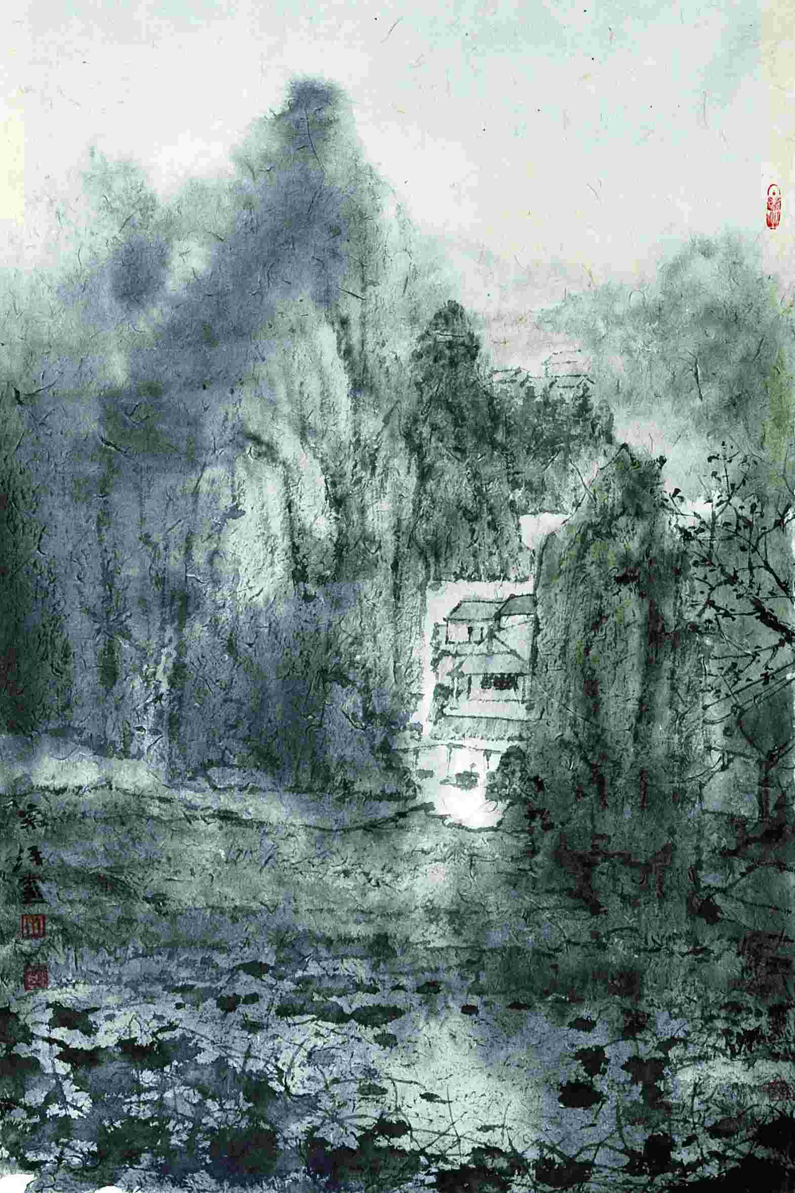 毛宗泽 山水四条屏 