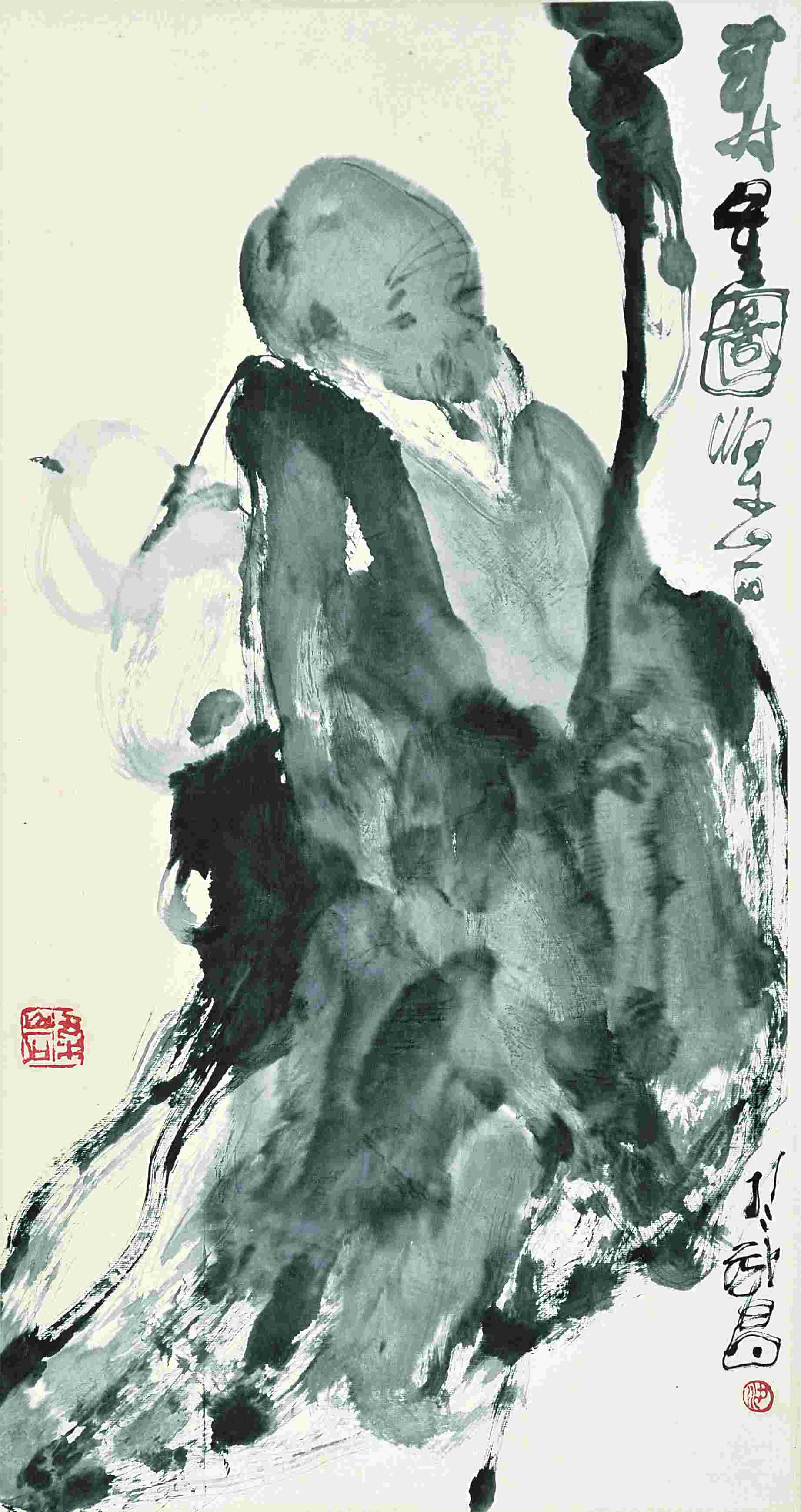 梁岩 寿星图