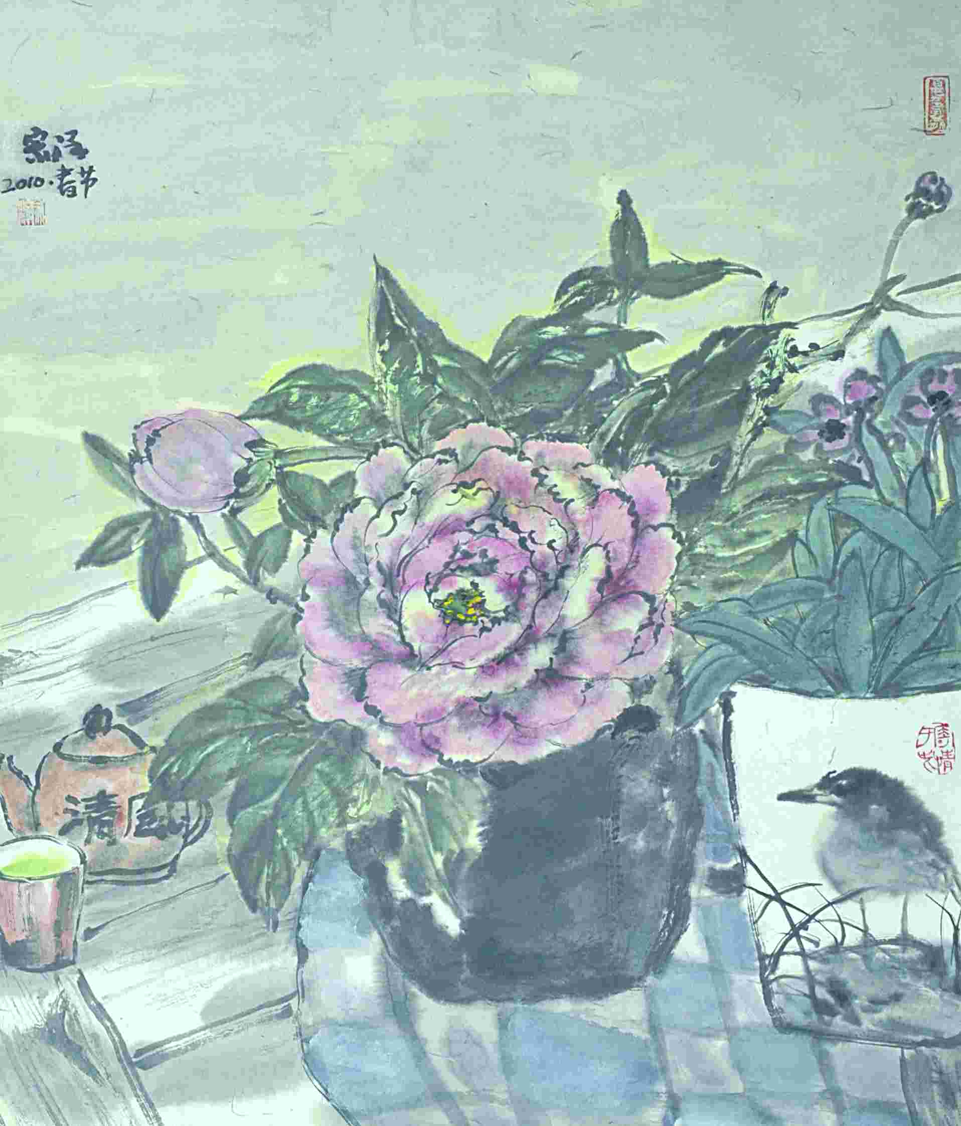 毛宗泽 花鸟 