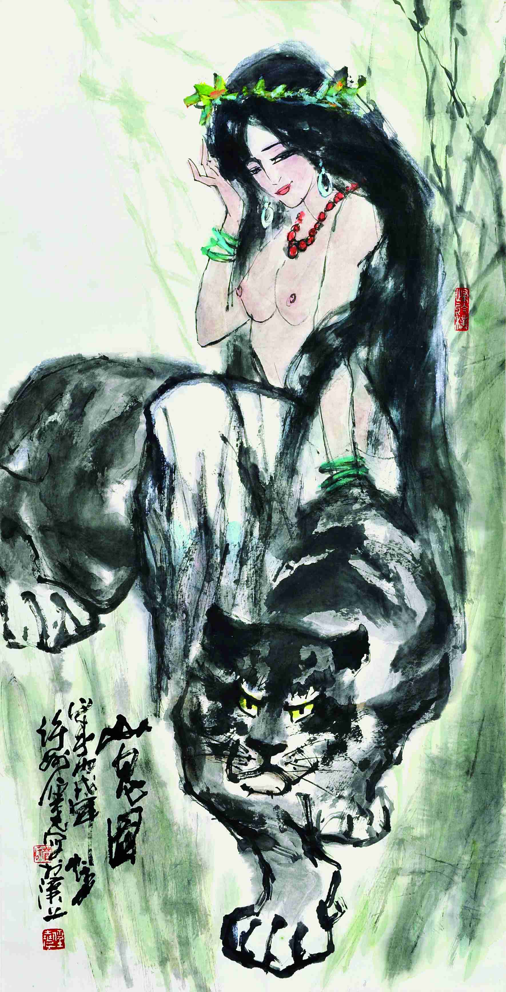 菅金尧	山鬼图
