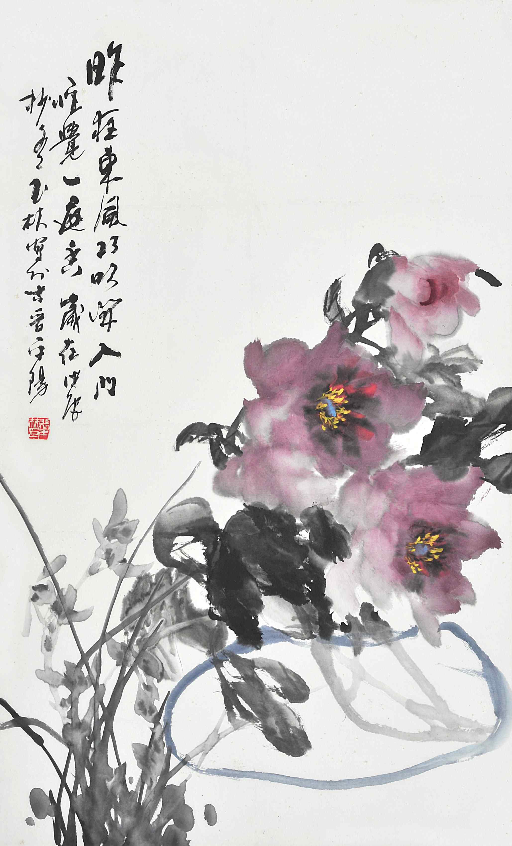 裴玉林 牡丹图