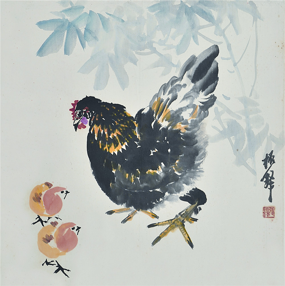 张振铎 教子图 