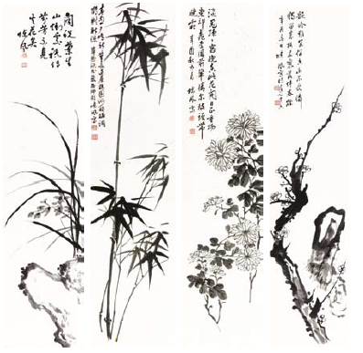陈风  四君子图