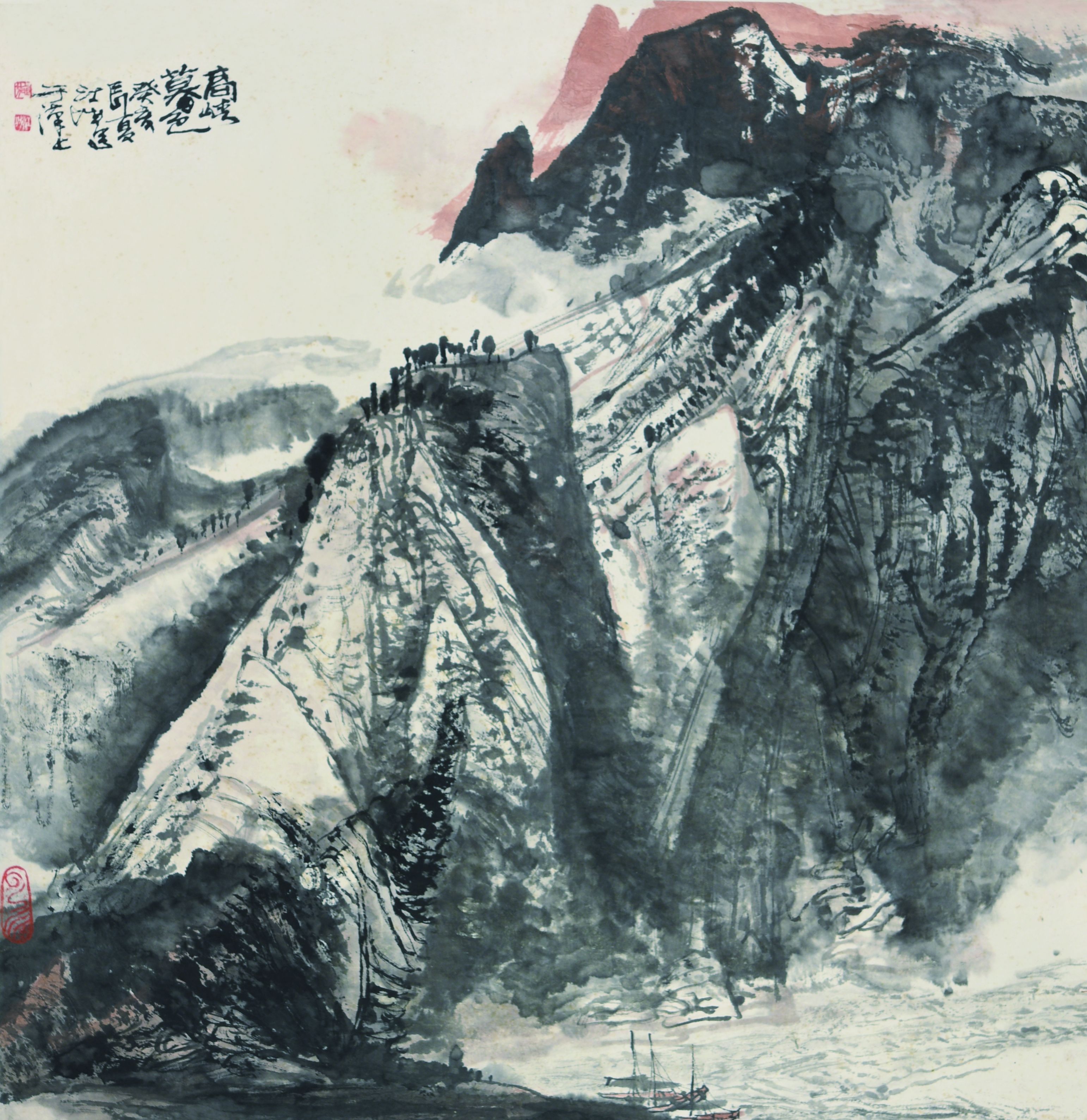 施江城 高峡暮色