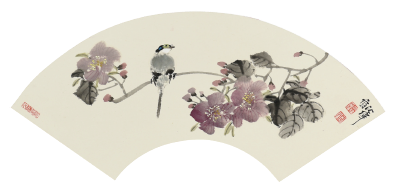 349 沈伟 扇面花鸟