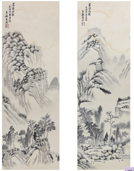155 王毓辰 山水对屏
