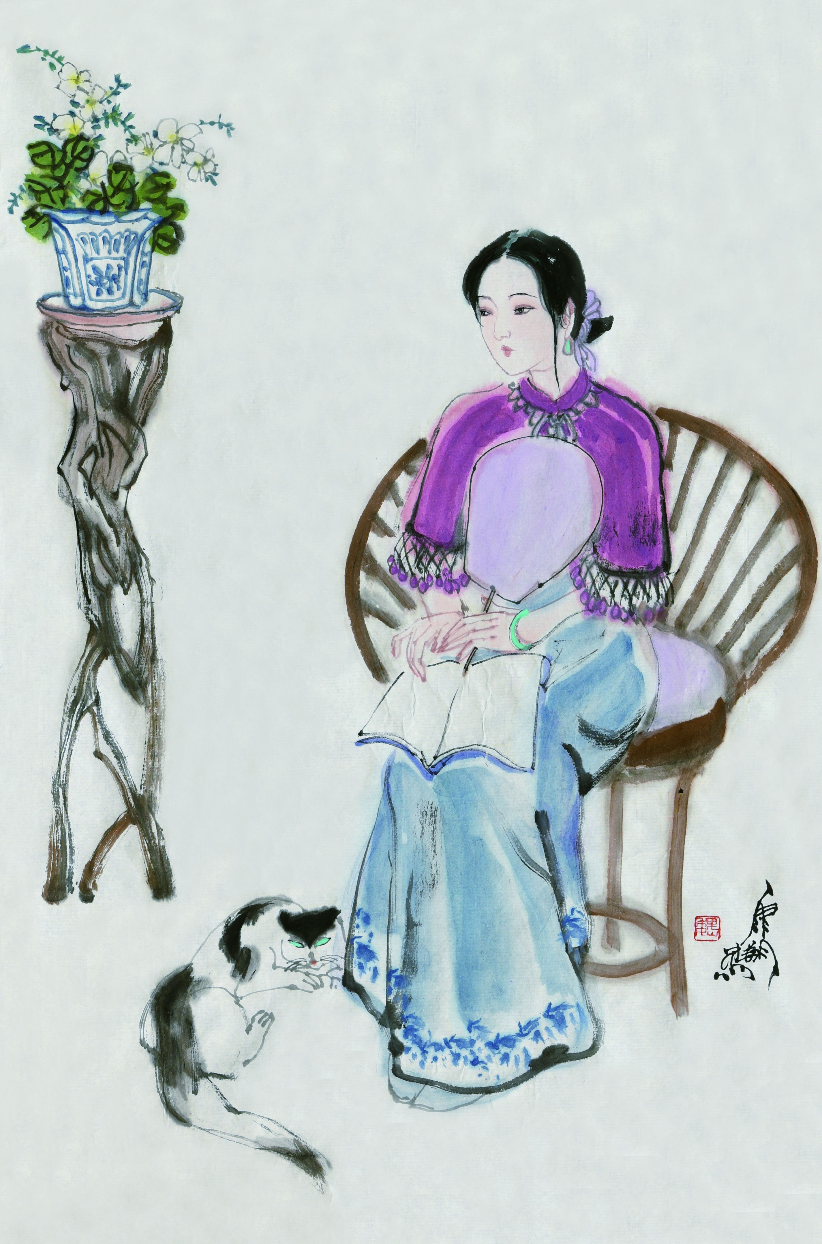 125 魏康翔 仕女与猫