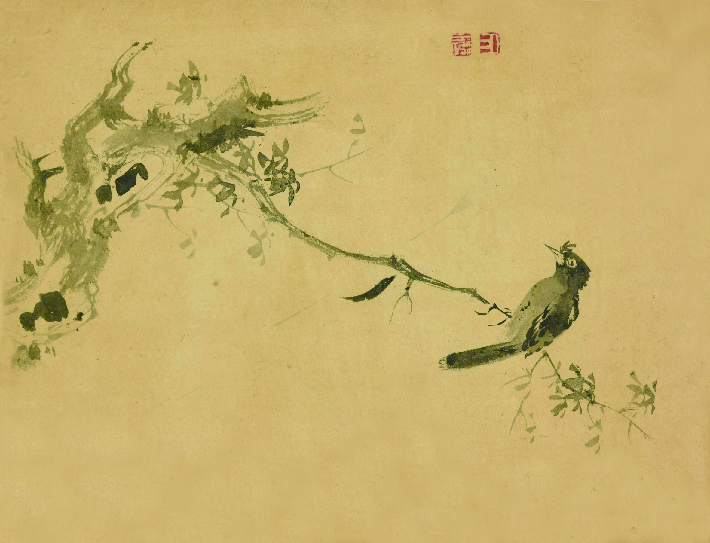 048 文潜款 花鸟图