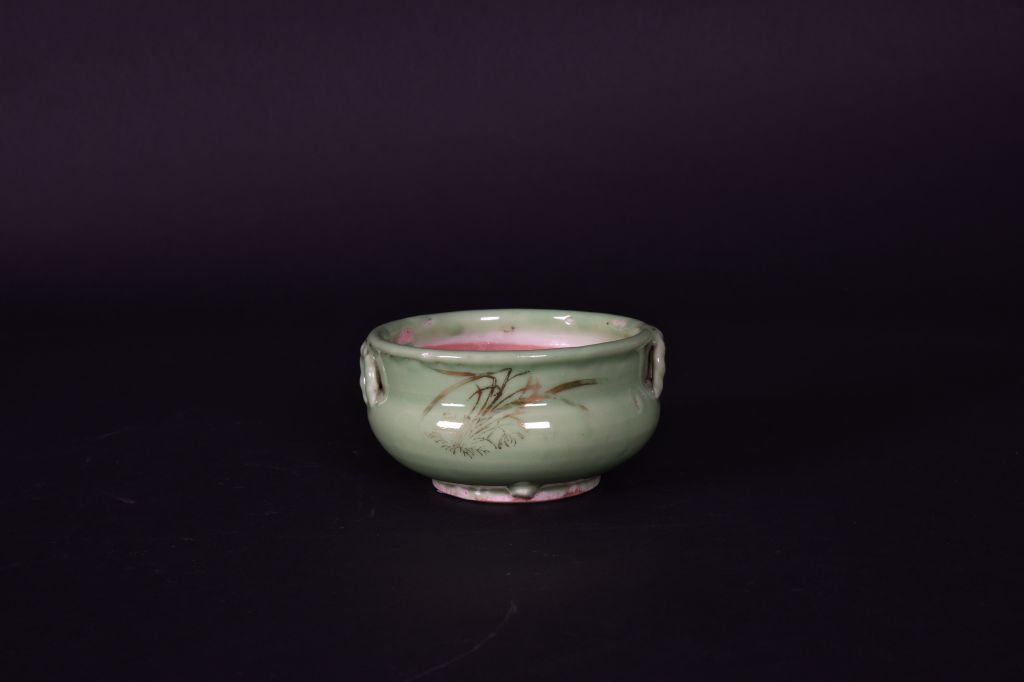 547 光绪 青釉描金兰花炉