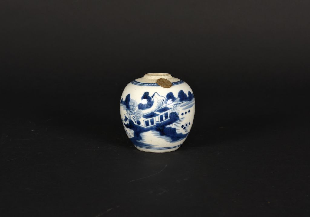 508 民国 青花山水罐